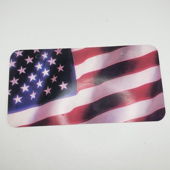 American Flag Front License Plate Patriotic Plastic PVC - Picture 1 of 4